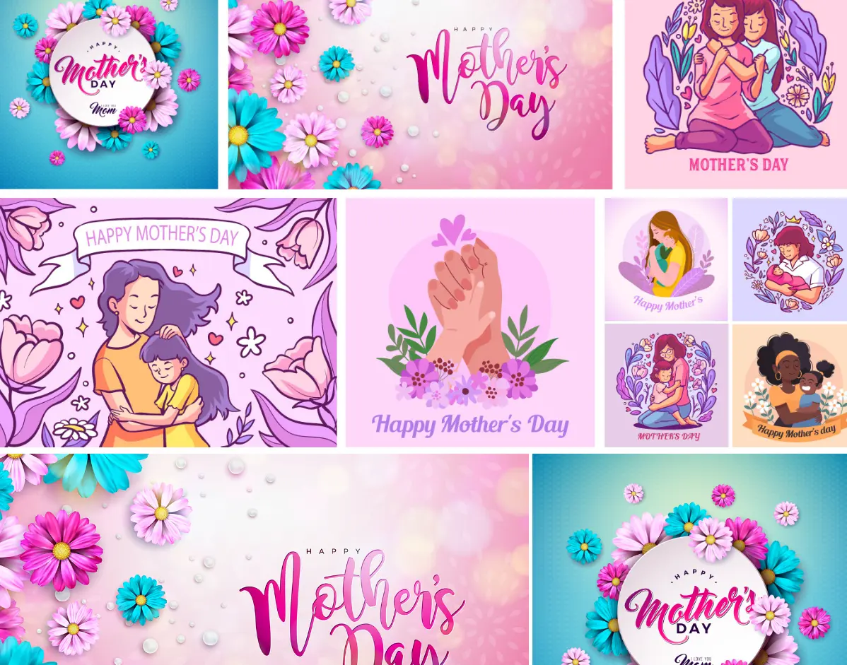 9 Free Elegant Mother’s Day Vector Templates